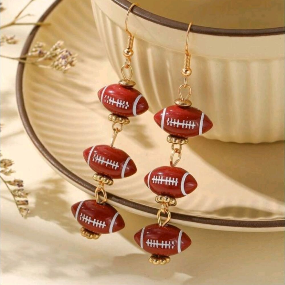 Football Dangle Earrings Womens Girls Sports Jewelry Gifts